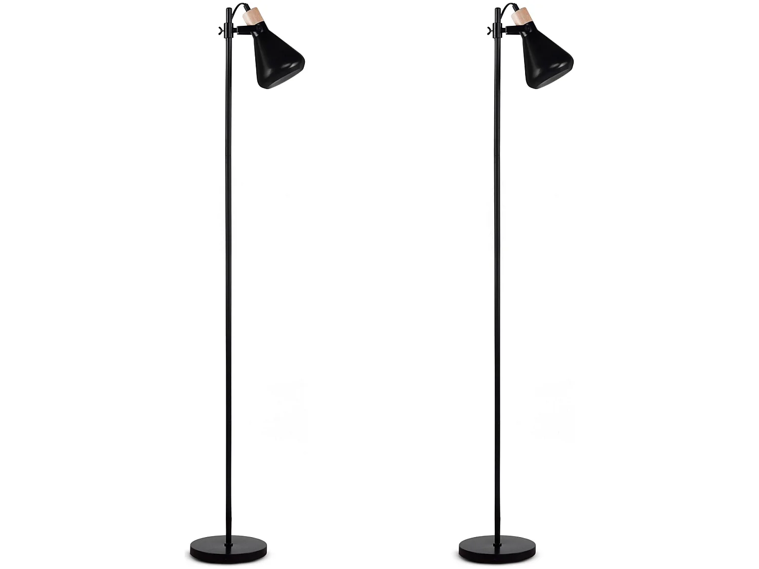 Stehlampe im skandinavischen Stil 2-er Set - Schwarz - CORTODI