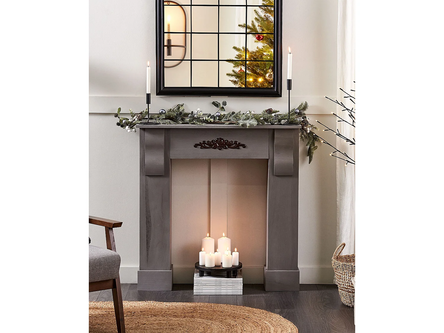 Portal kominkowy MANDRE Szary