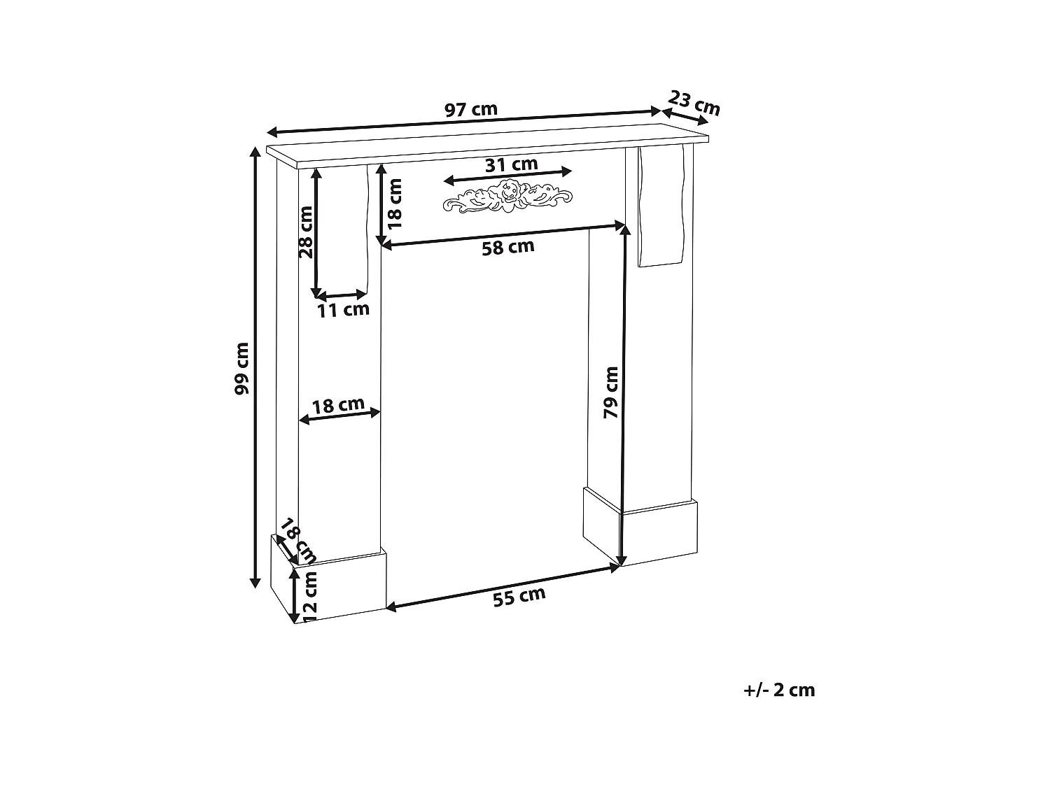 Marco para chimenea MANDRE Gris