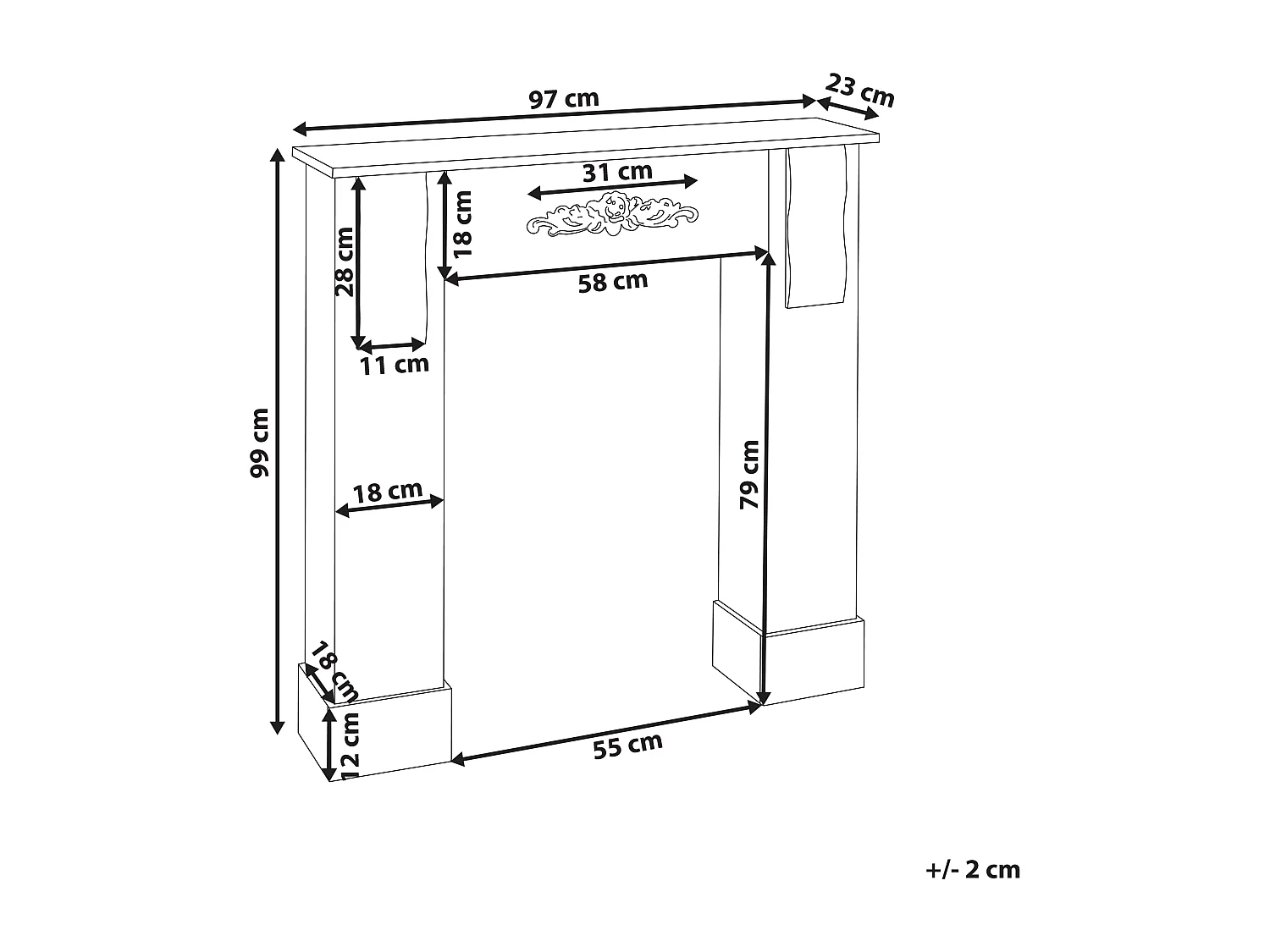 Schoorsteenmantel MANDRE Grijs