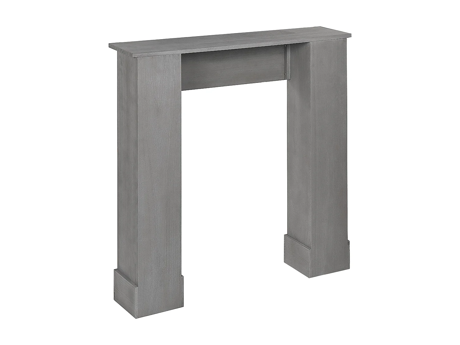 Deko-Kaminumrandung Paulownia-Holz grau 97 x 99 cm Kaminkonsole Retro Mandre