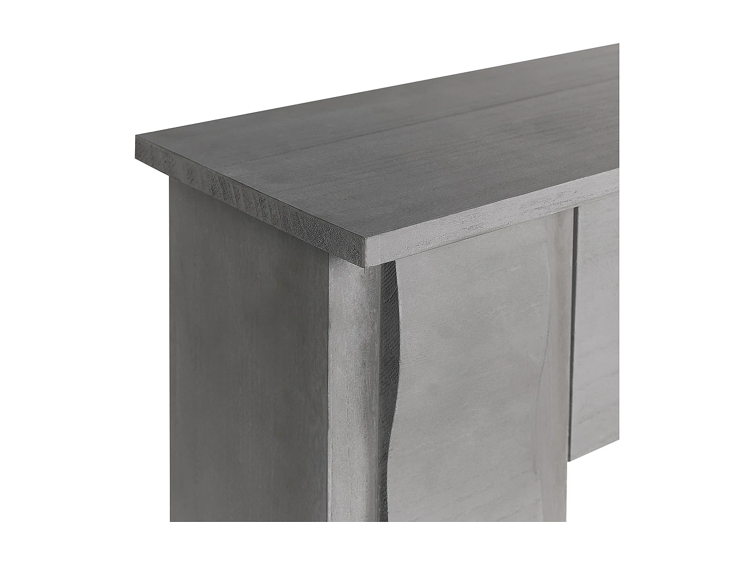 Deko-Kaminumrandung Paulownia-Holz grau 97 x 99 cm Kaminkonsole Retro Mandre