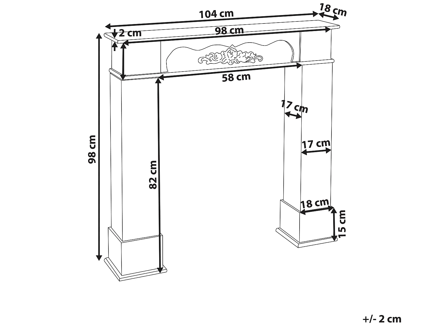 Cornija de lareira NARNIA Branco creme