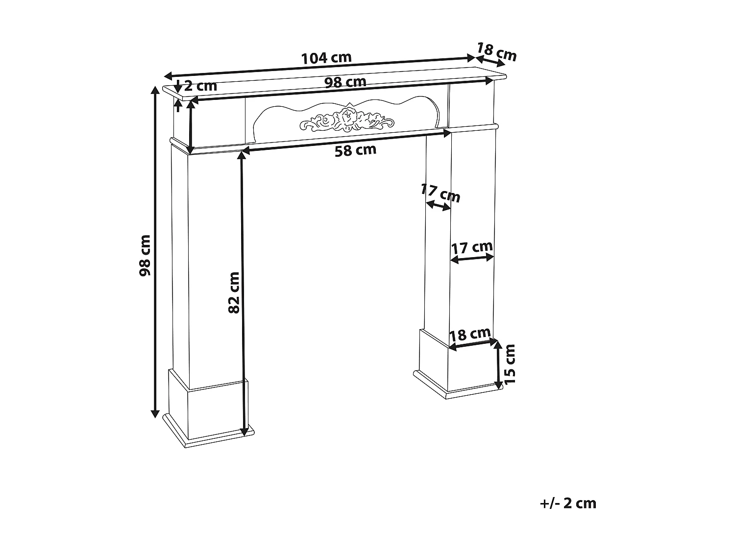 Portal kominkowy NARNIA Ciemnobrązowy