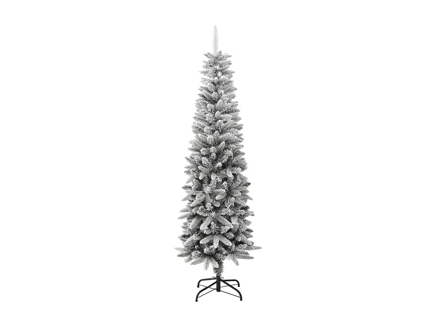 Sapin de Noël artificiel mince avec neige floquée 180 cm PVC/PE