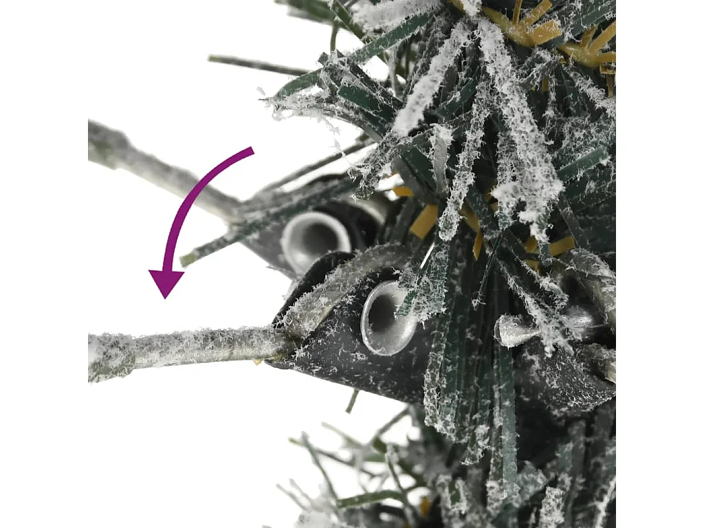 Sapin de Noël artificiel mince avec neige floquée 180 cm PVC/PE