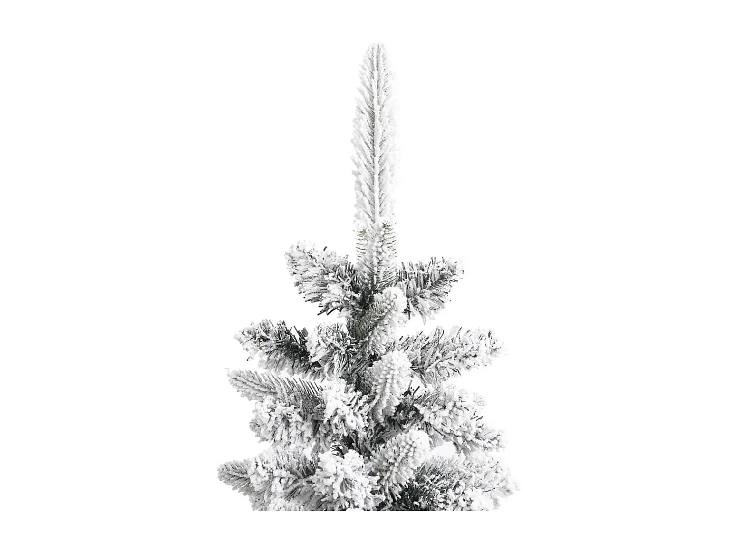 Sapin de Noël artificiel mince avec neige floquée 180 cm PVC/PE