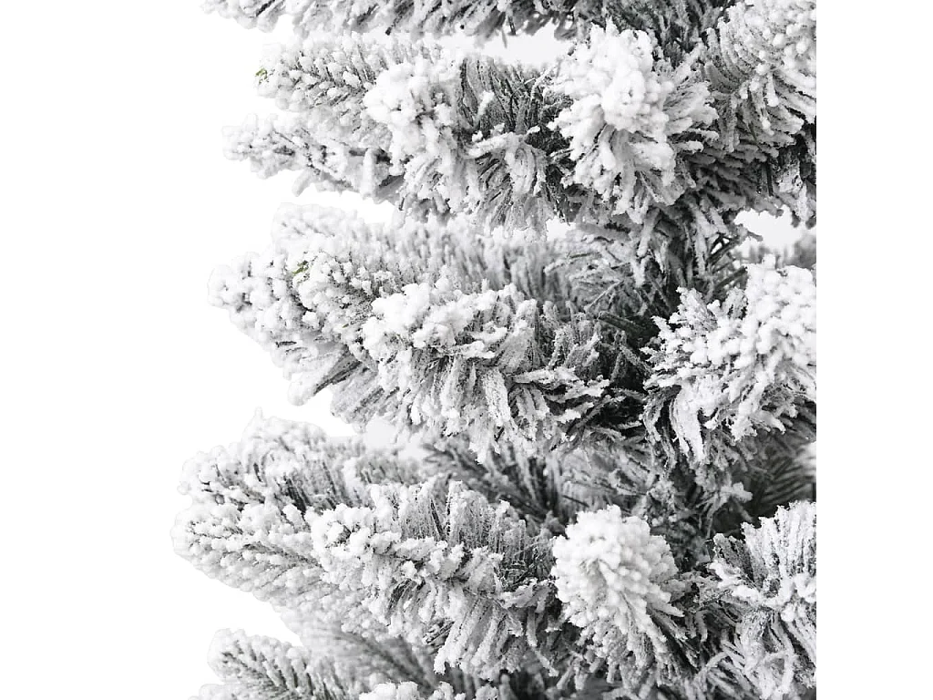 Sapin de Noël artificiel mince avec neige floquée 180 cm PVC/PE