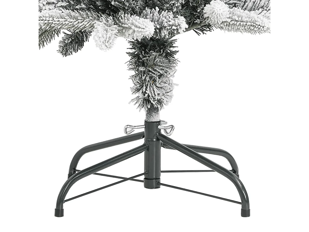 Sapin de Noël artificiel mince avec neige floquée 180 cm PVC/PE