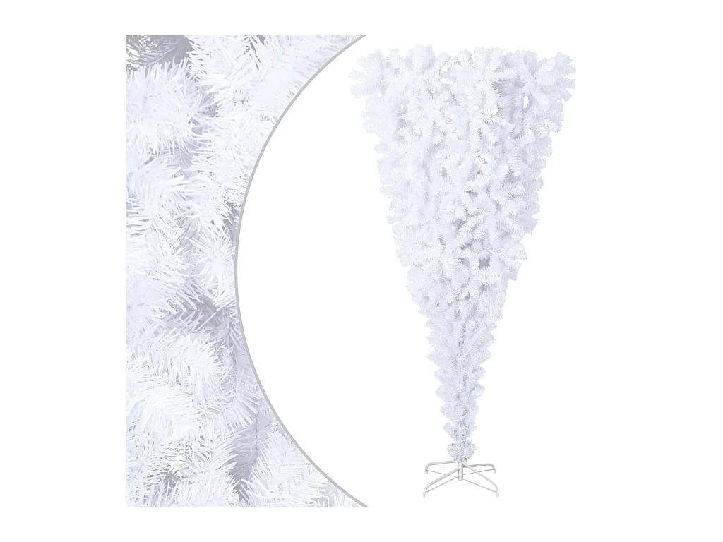 Sapin de Noël artificiel renversé avec support Blanc 210 cm