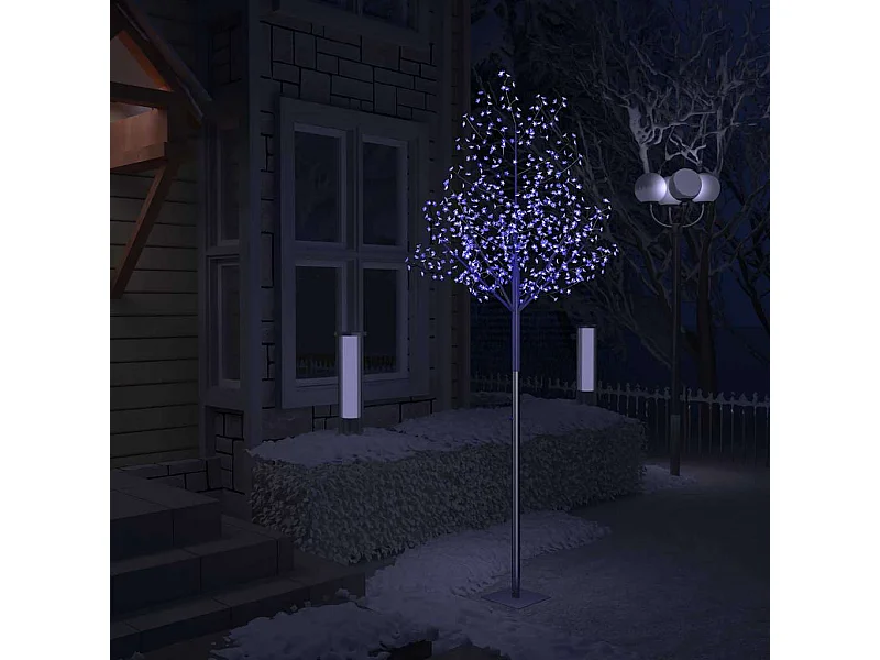 Árvore de Natal 600 LED flor cerejeira luz azul 300 cm