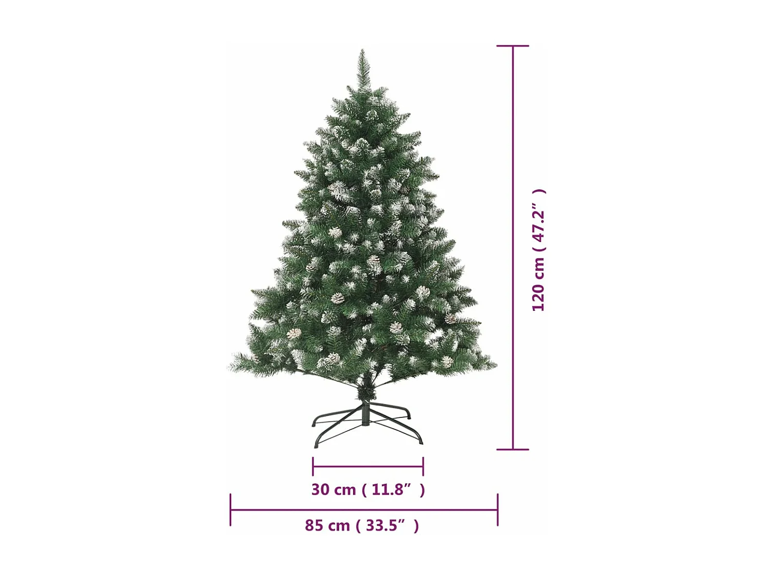 Künstlicher Weihnachtsbaum mit Ständer 120 cm PVC