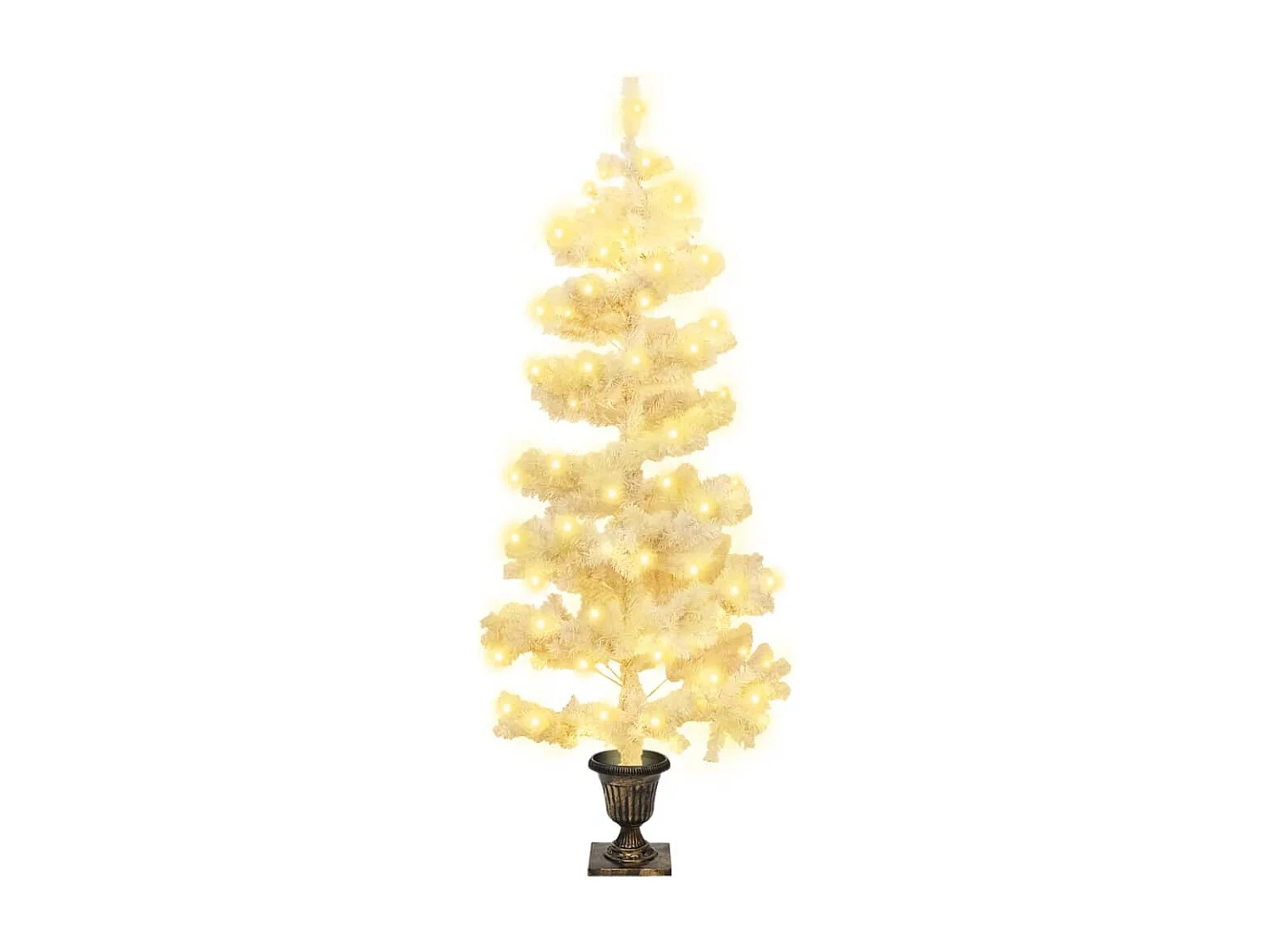 Arbre de Noël hélicoïdal pré-éclairé avec pot blanc 120 cm PVC