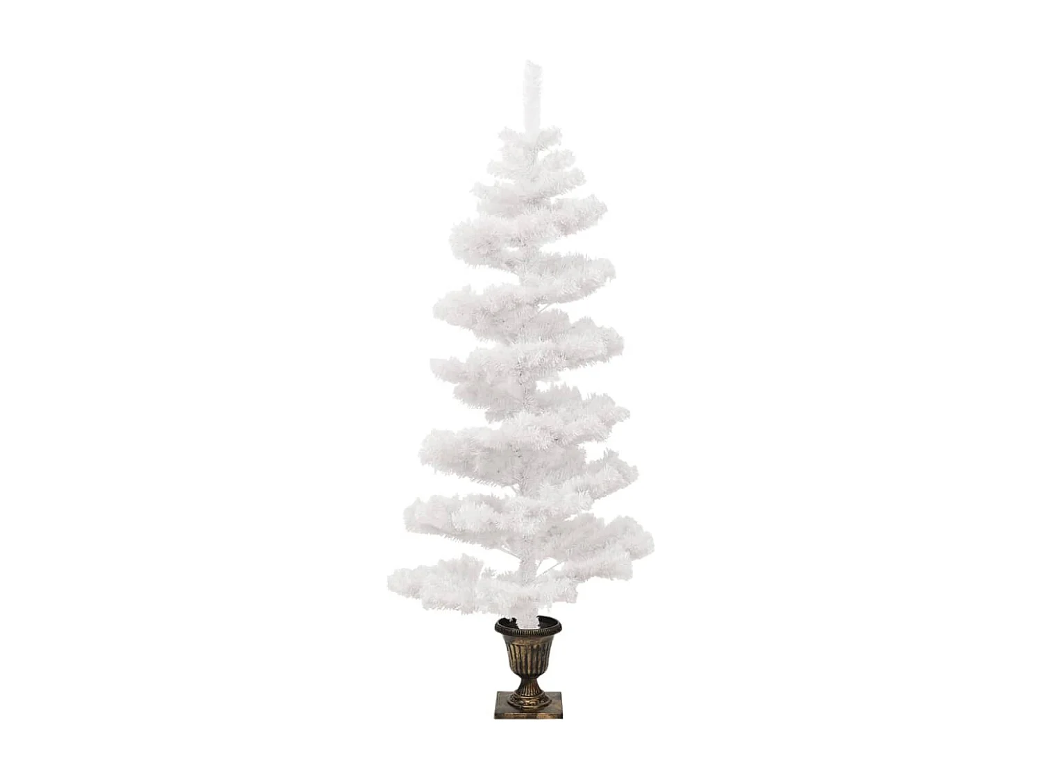 Arbre de Noël hélicoïdal pré-éclairé avec pot blanc 120 cm PVC