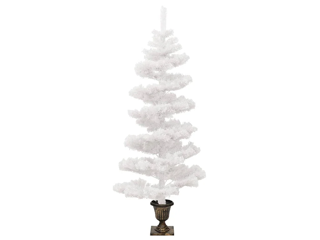 Árvore de Natal rotativa pré-iluminada + vaso PVC 120 cm branco