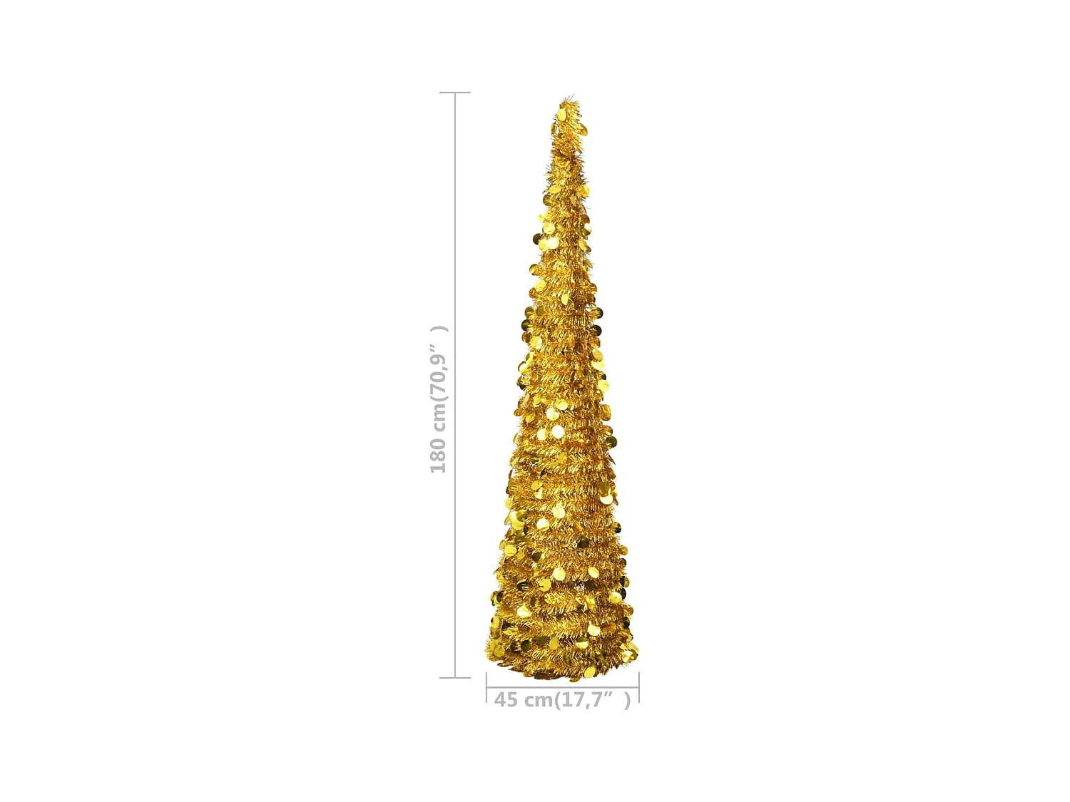 Sapin de Noël artificiel escamotable doré 180 cm PET
