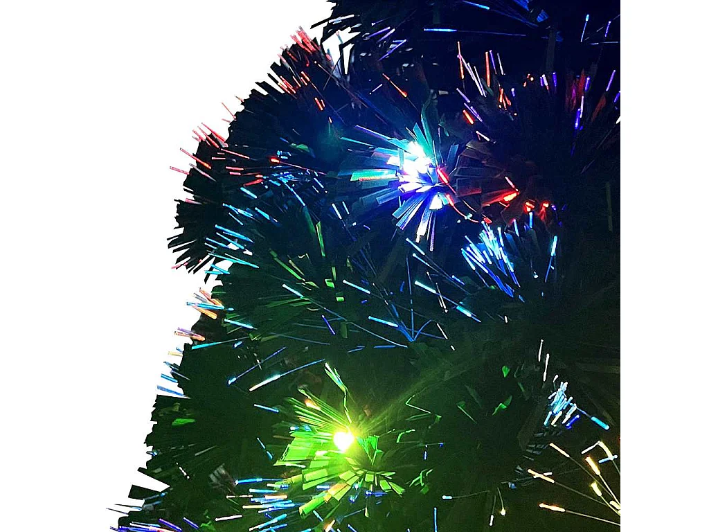 Albero di Natale Preilluminato con Supporto e LED 120 cm Fibra Ottica