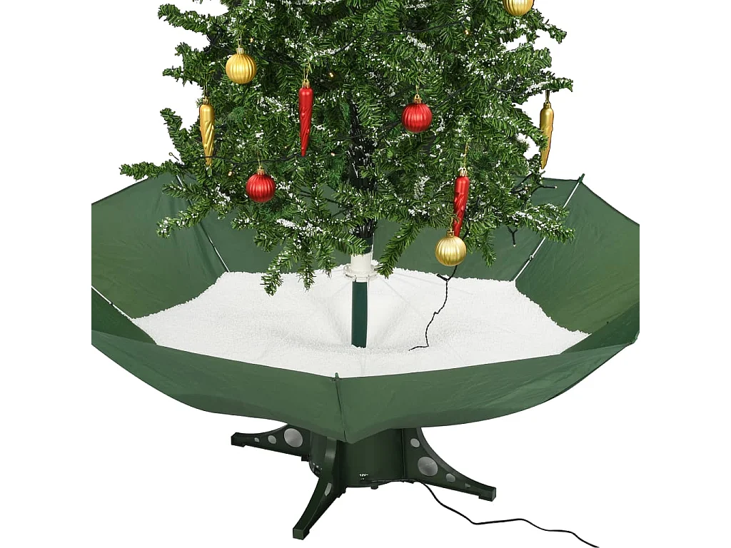 Arbre de Noël neigeux avec base de parapluie Vert 190 cm