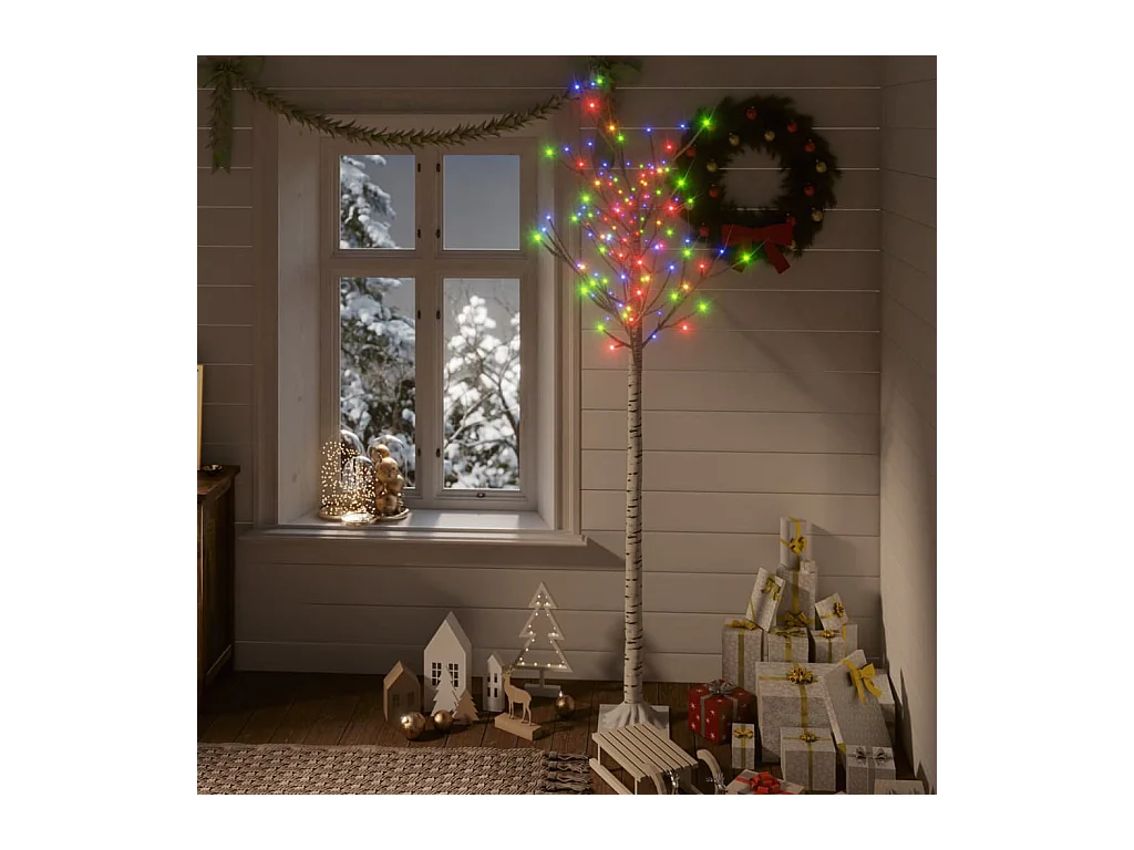 Sapin de Noël 180 LED colorées Saule 1,8 m Int/Ext