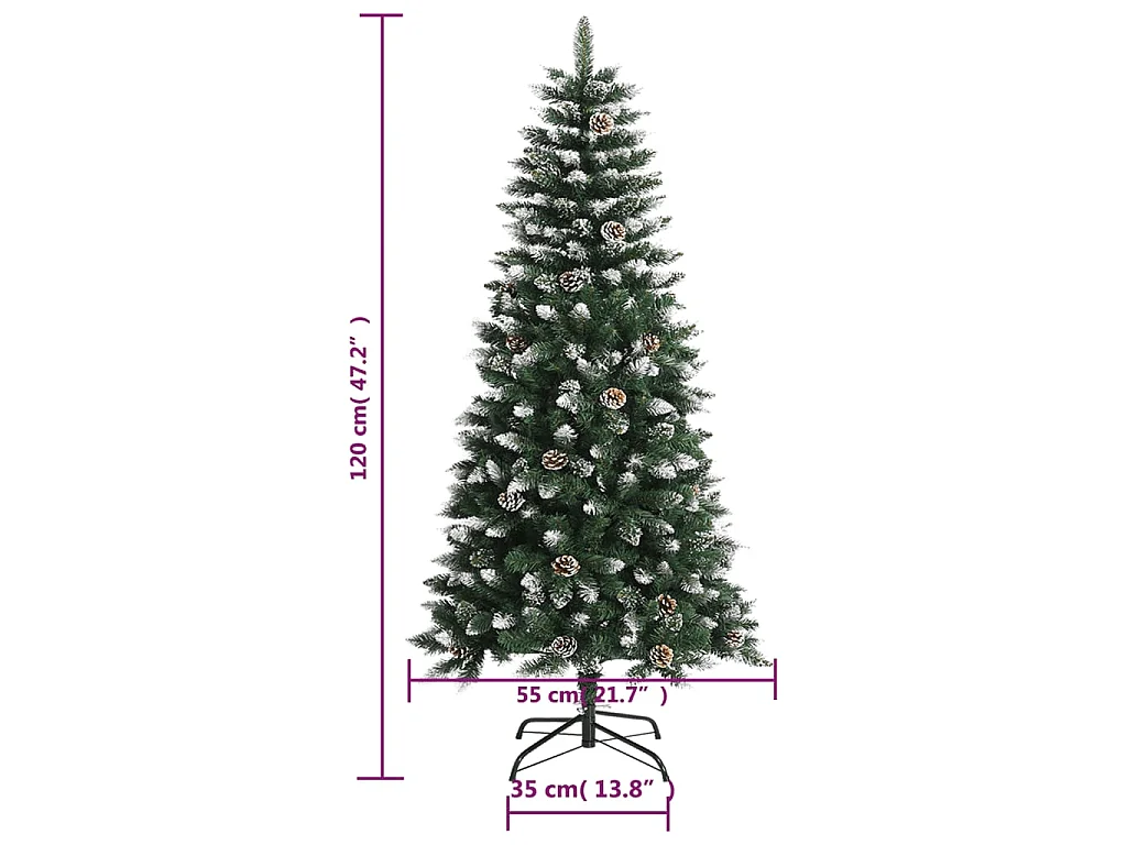 Kunstkerstboom met standaard 120 cm PVC groen