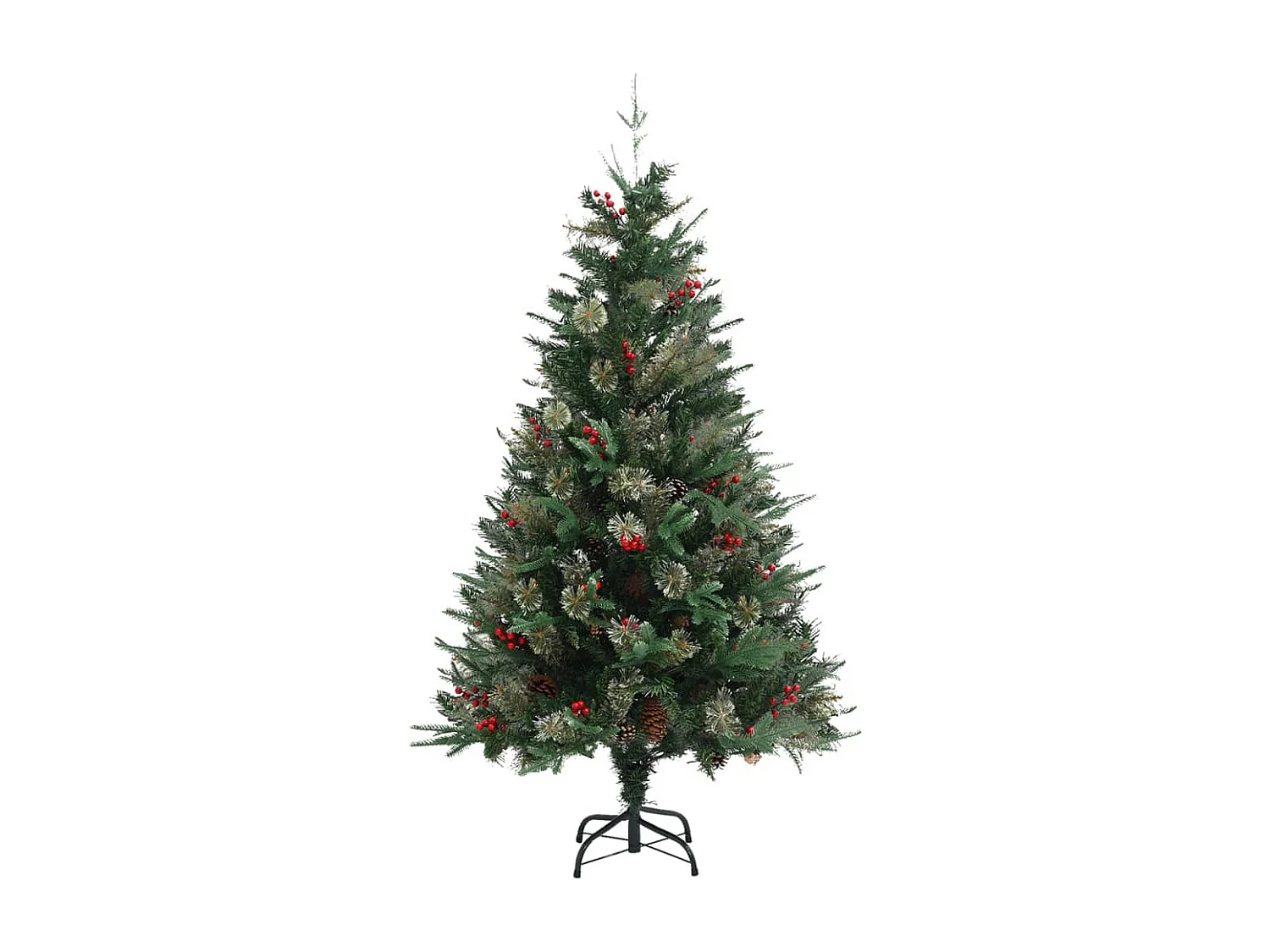 Sapin de Noël avec pommes de pin Vert 150 cm PVC et PE