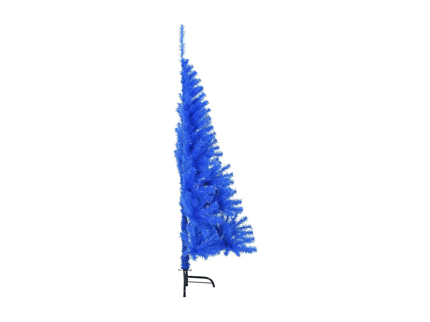 Meia árvore de Natal artificial com suporte 120 cm PVC azul