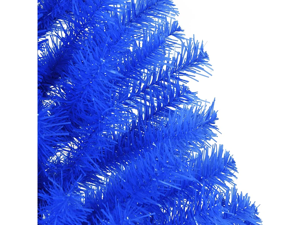 Meia árvore de Natal artificial com suporte 120 cm PVC azul
