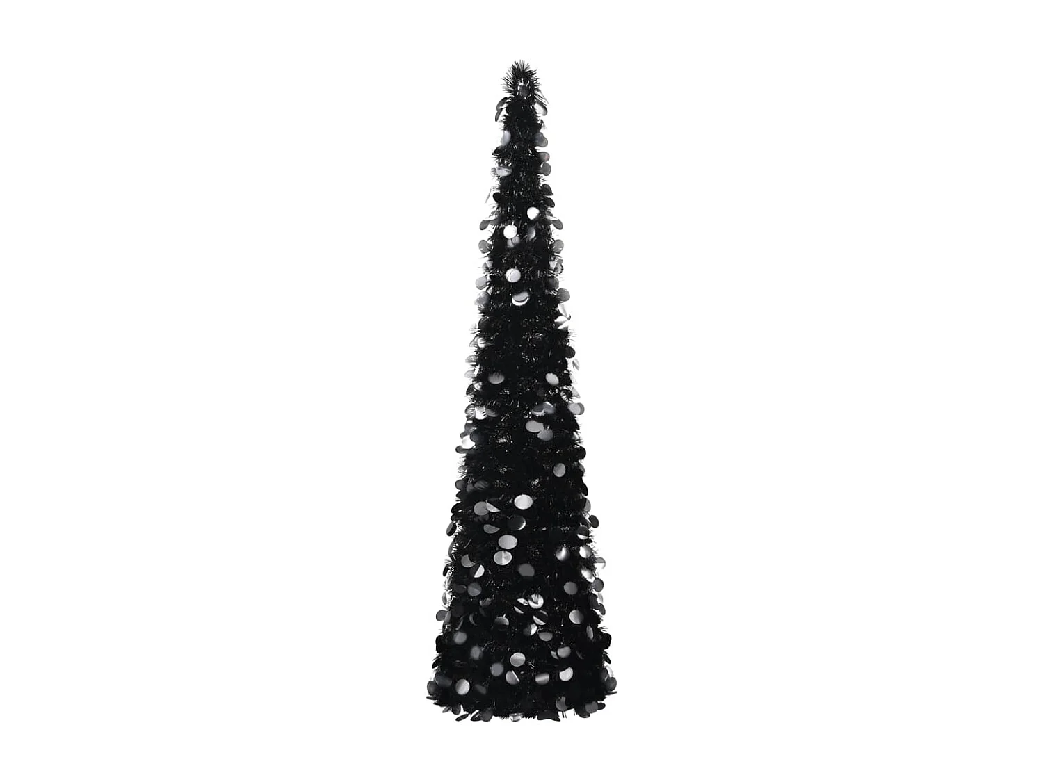 Sapin de Noël artificiel escamotable noir 180 cm PET