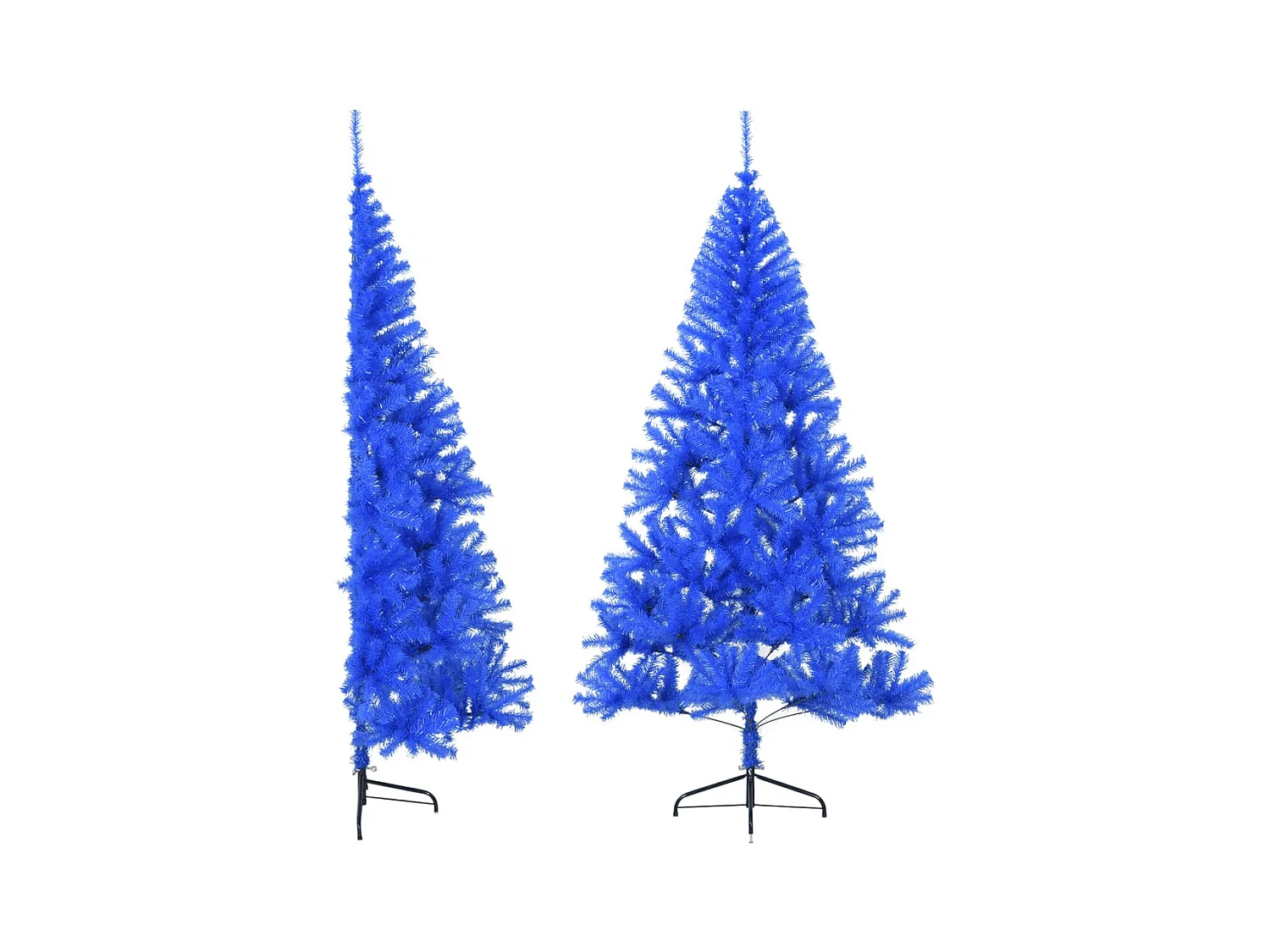 Demi sapin de Noël artificiel avec support Bleu 210 cm PVC