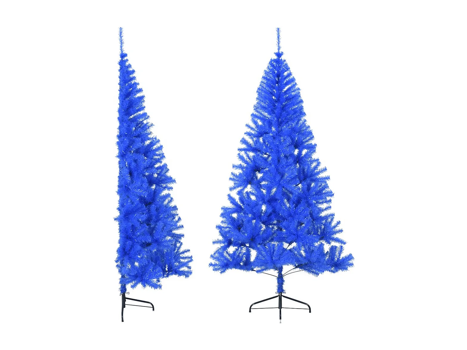 Meia árvore de Natal artificial com suporte 210 cm PVC azul