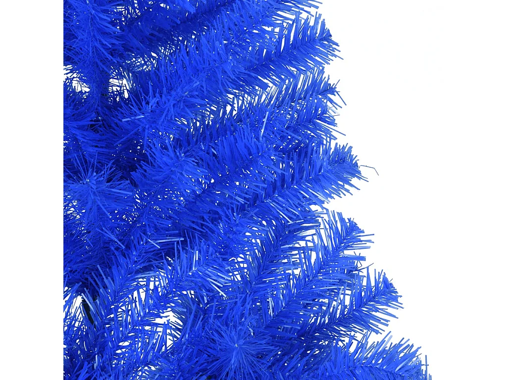 Meia árvore de Natal artificial com suporte 210 cm PVC azul