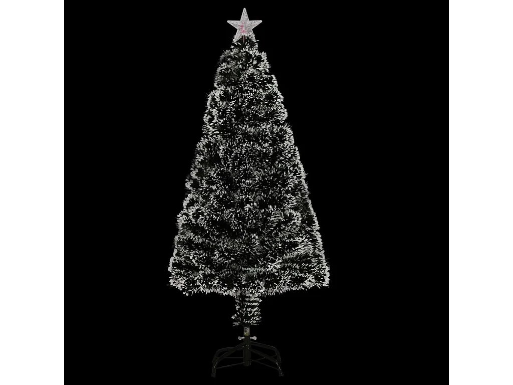 Voorverlichte kerstboom met standaard en LED 120 cm glasvezel