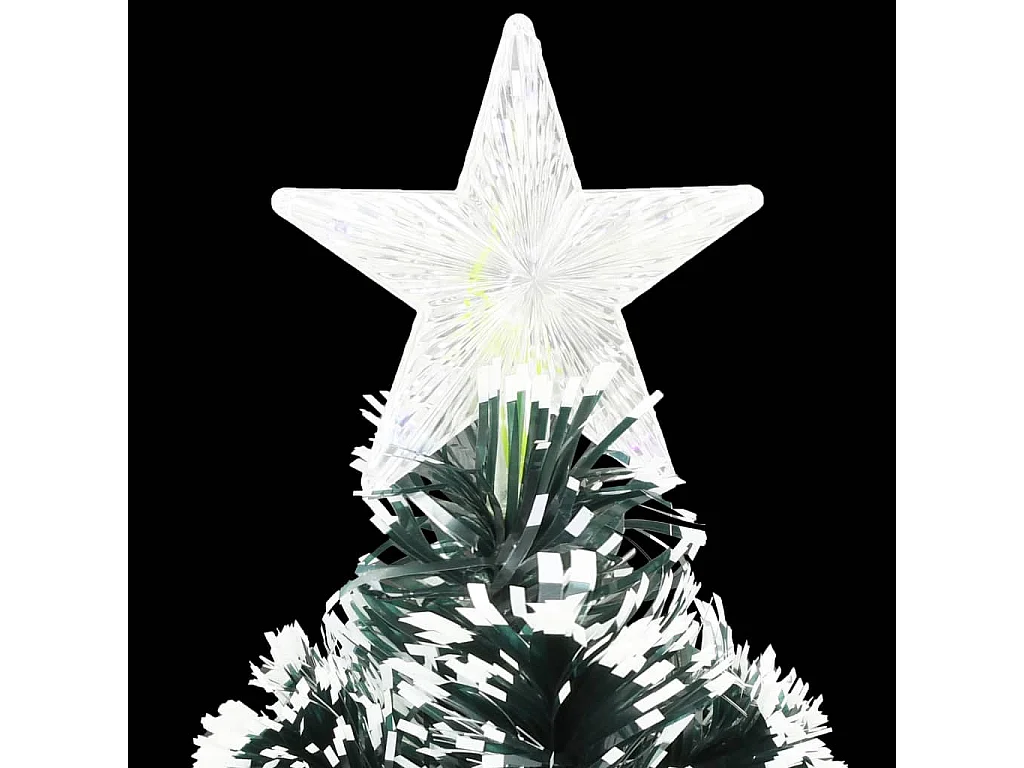 Voorverlichte kerstboom met standaard en LED 120 cm glasvezel
