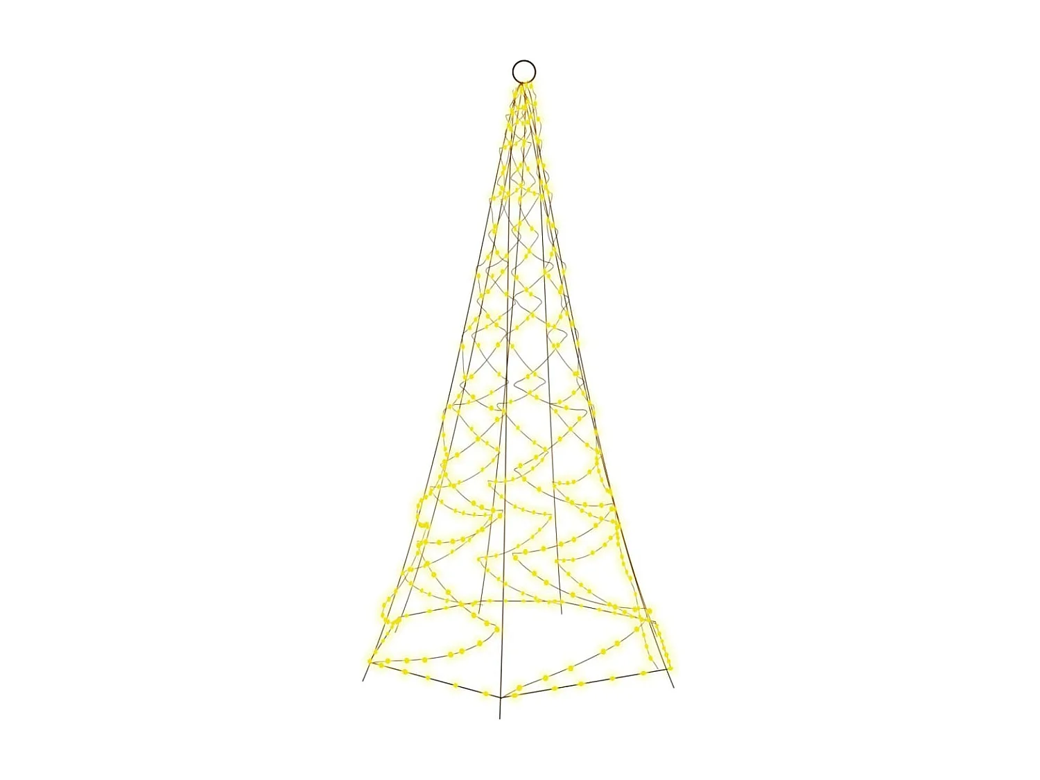 Sapin de Noël sur mât de drapeau 200 LED Blanc chaud 180 cm