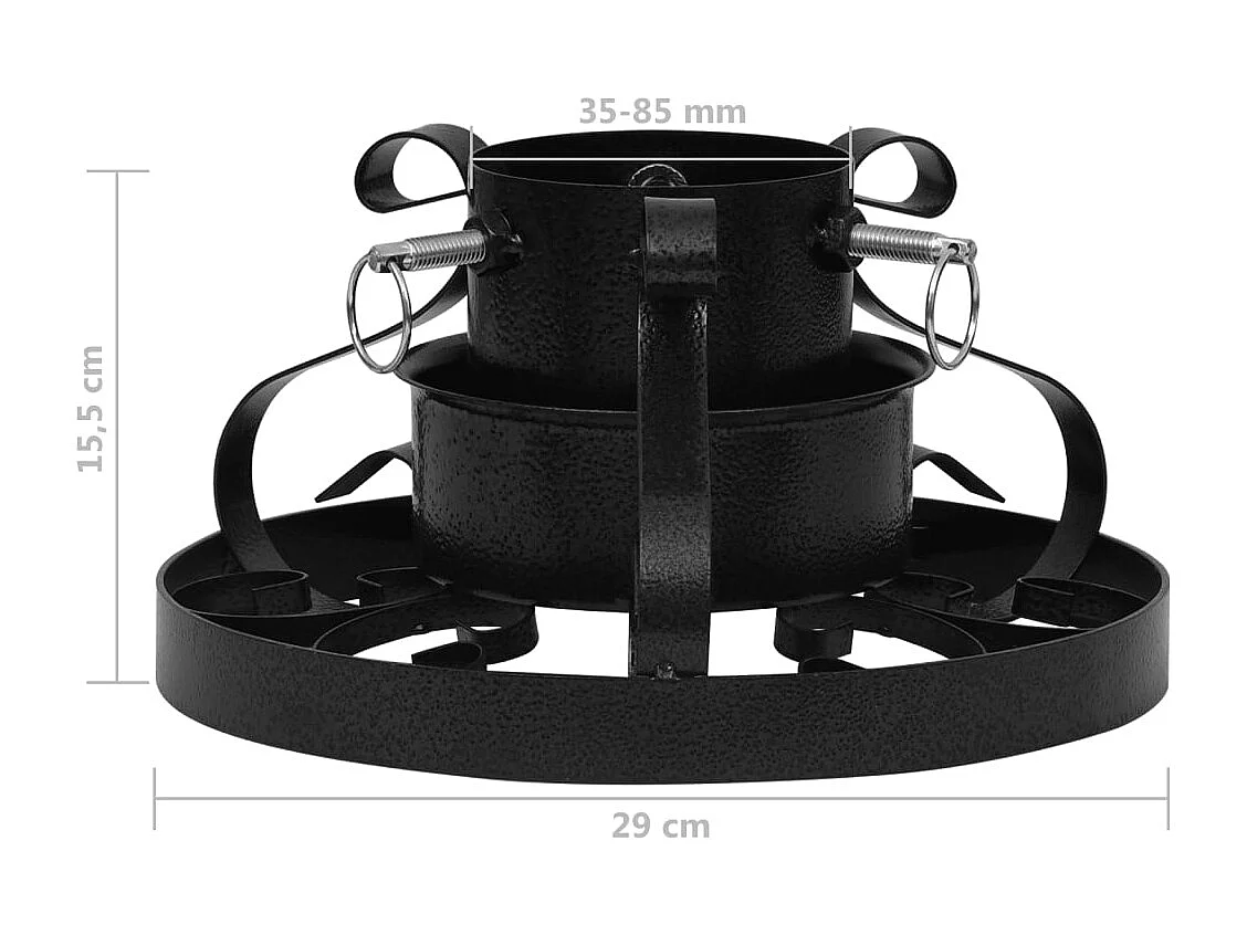 Support de sapin de Noël Noir 29x29x15,5 cm