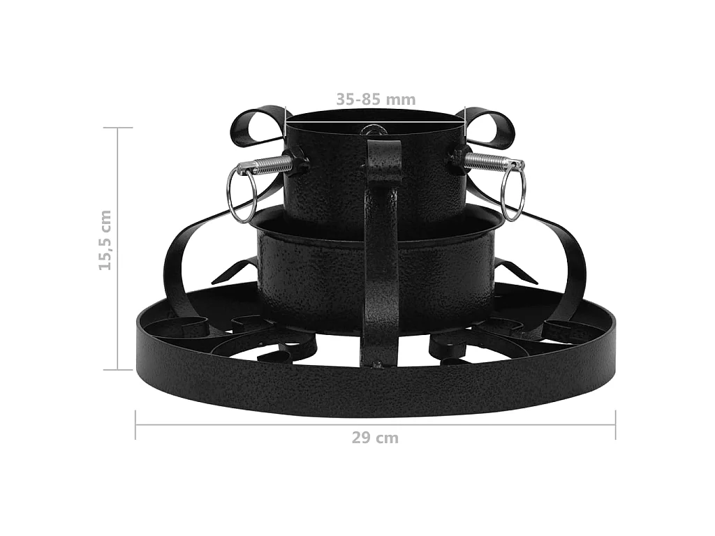 Suporte para árvore de Natal 29x29x15,5 cm preto