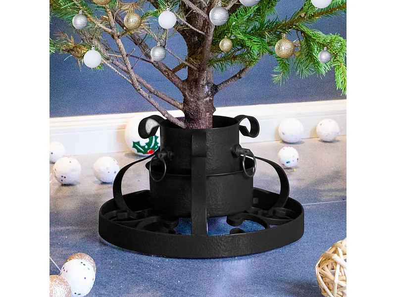 Support de sapin de Noël Noir 29x29x15,5 cm