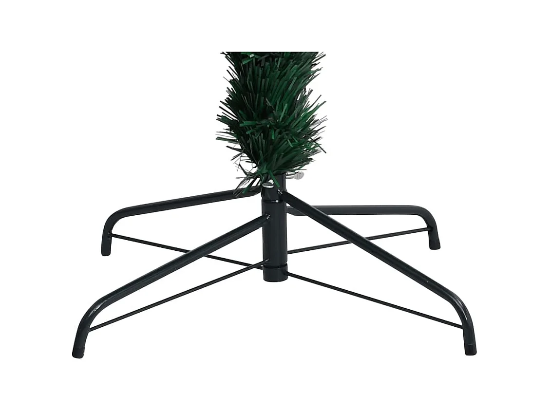 Árbol de Navidad artificial y soporte fibra óptica verde 210 cm