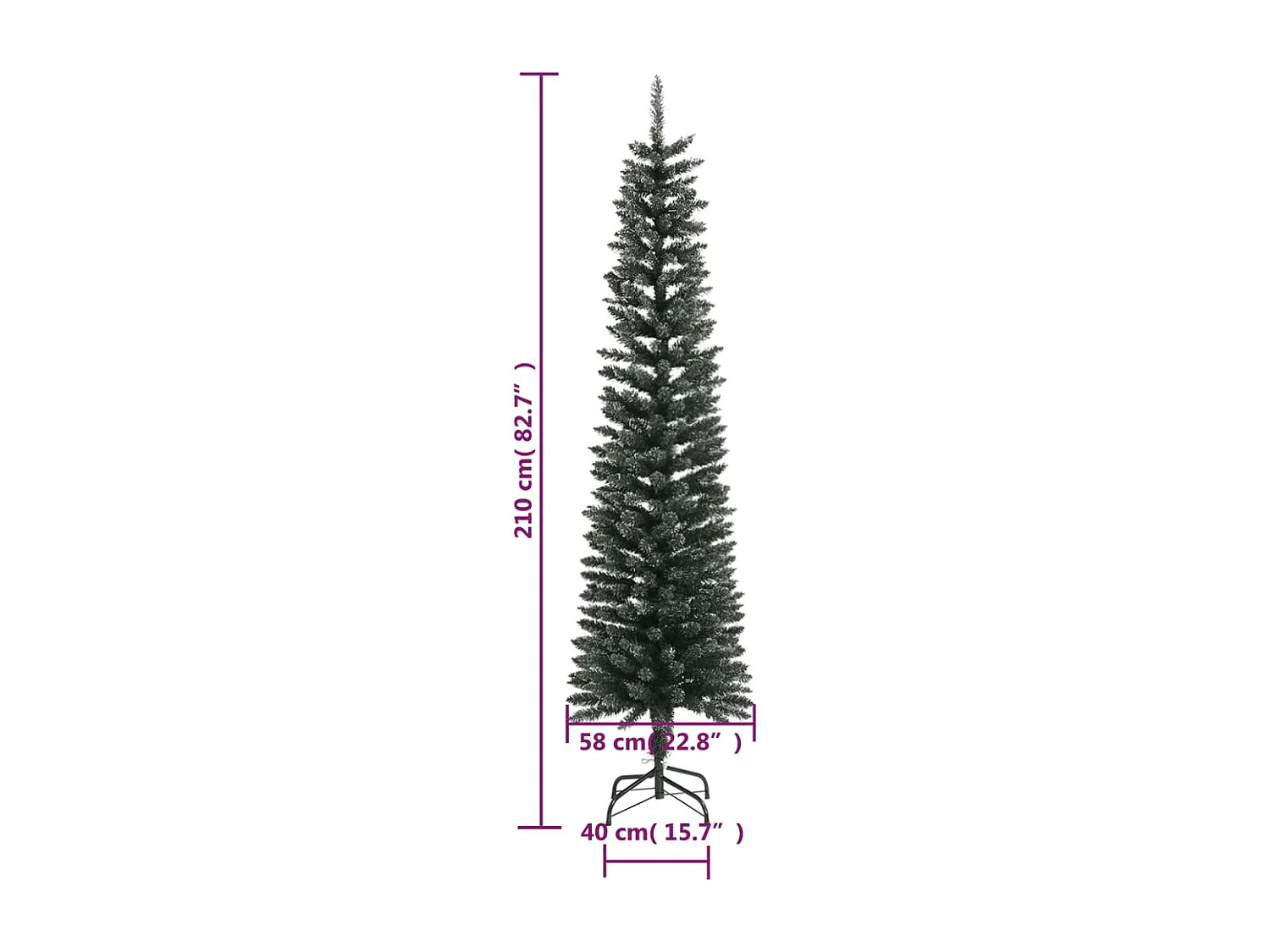 Künstlicher Weihnachtsbaum mit Ständer Schlank Grün 210 cm PVC