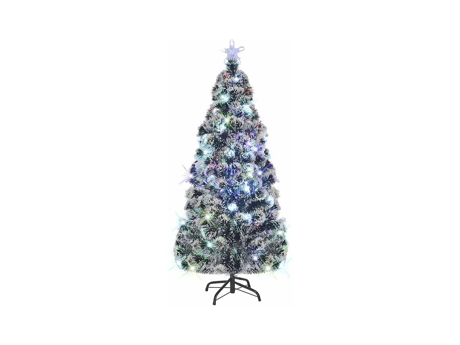Arbre de Noël pré-éclairé avec support 210 cm fibre optique