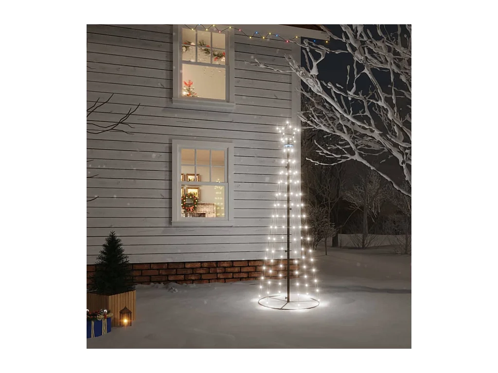 Arbre de Noël cône 108 LED Blanc froid 70x180 cm