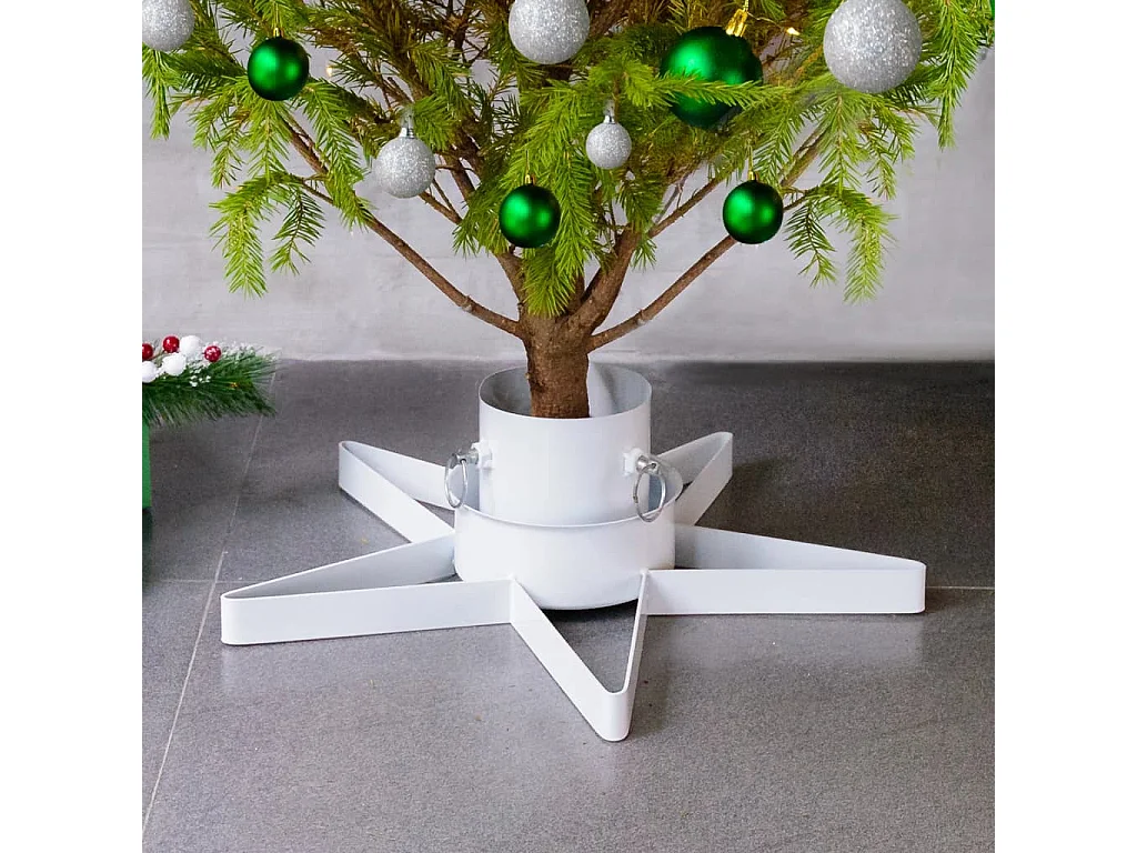 Support de sapin de Noël Blanc 47x47x13,5 cm