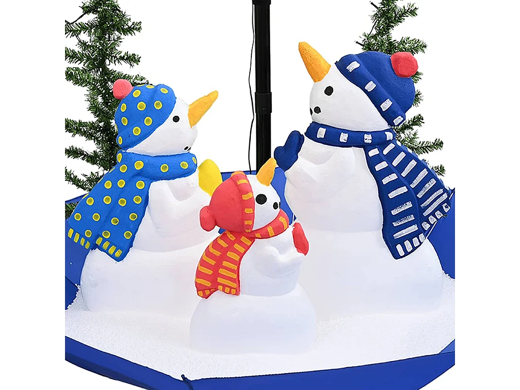Kerstboom sneeuwend met paraplubasis 170 cm PVC blauw