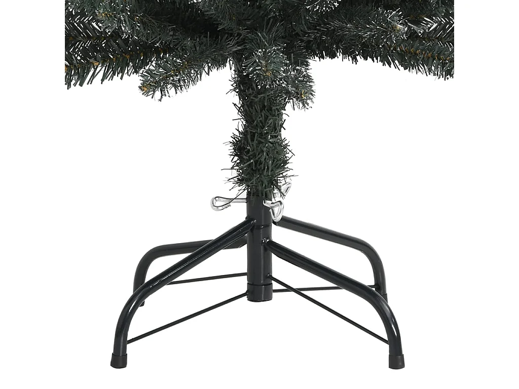 Sapin de Noël artificiel mince avec support Vert 120 cm PVC