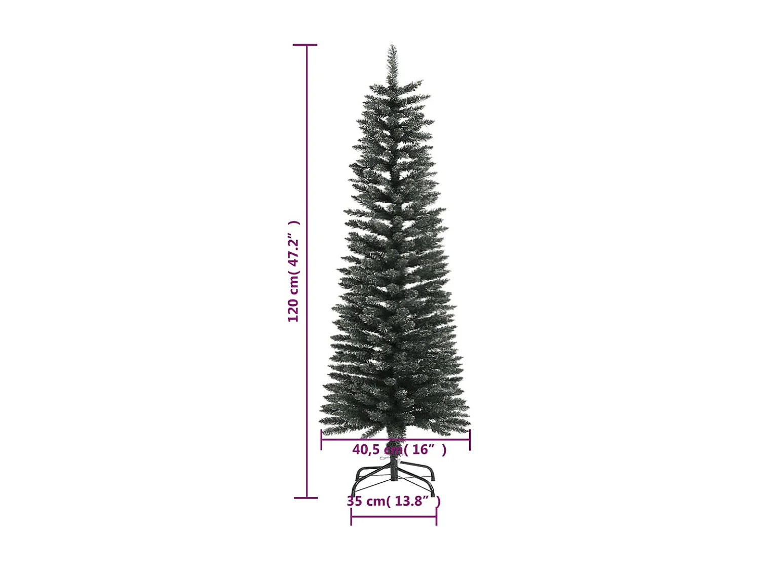Künstlicher Weihnachtsbaum mit Ständer Schlank Grün 120 cm PVC