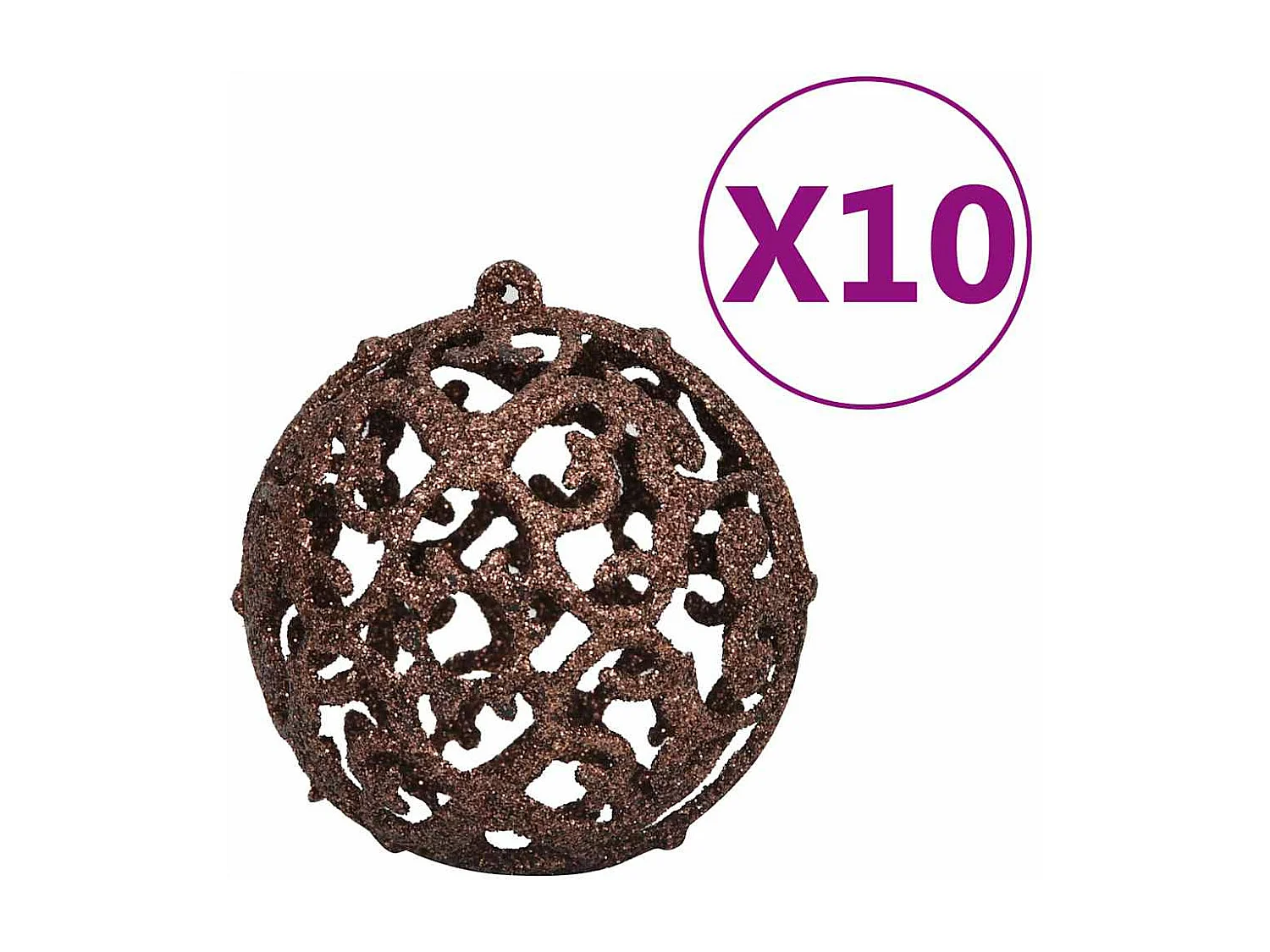 Set de boules de Noël avec pic et 300 LED 120pcs Doré et bronze