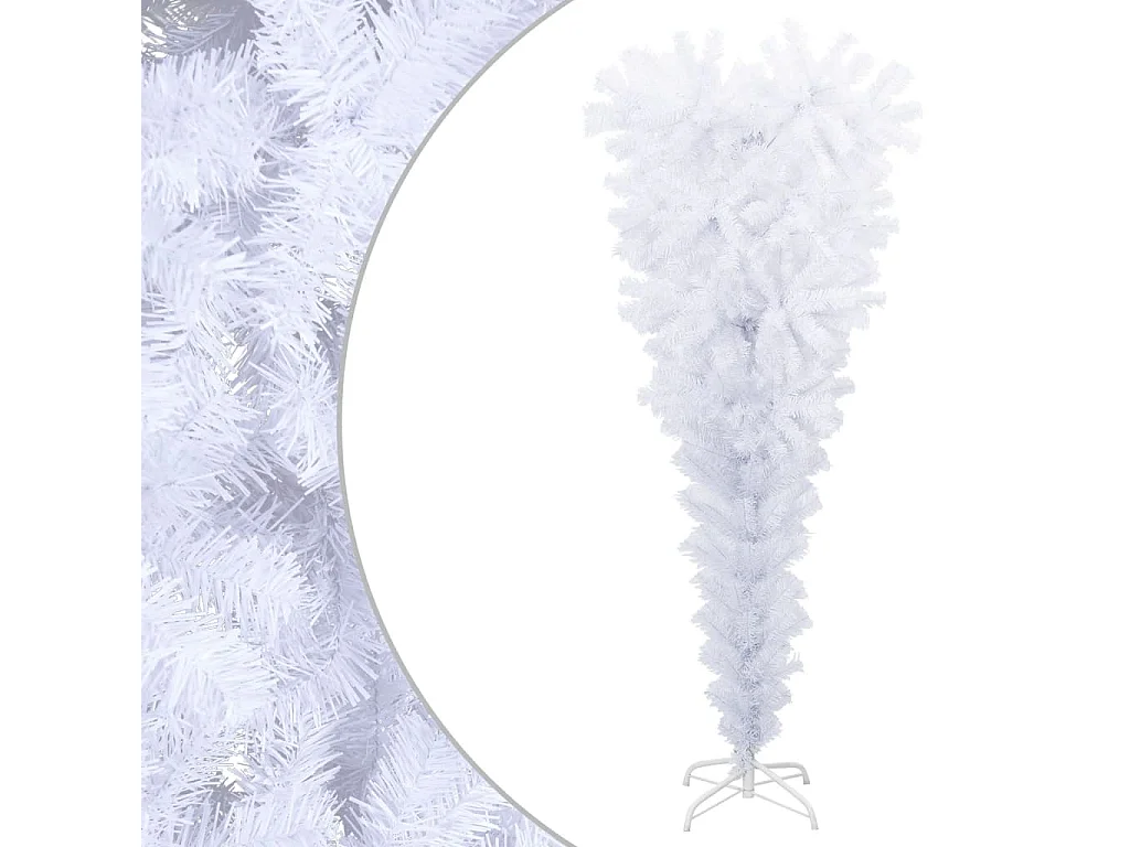 Sapin de Noël artificiel renversé avec support Blanc 120 cm