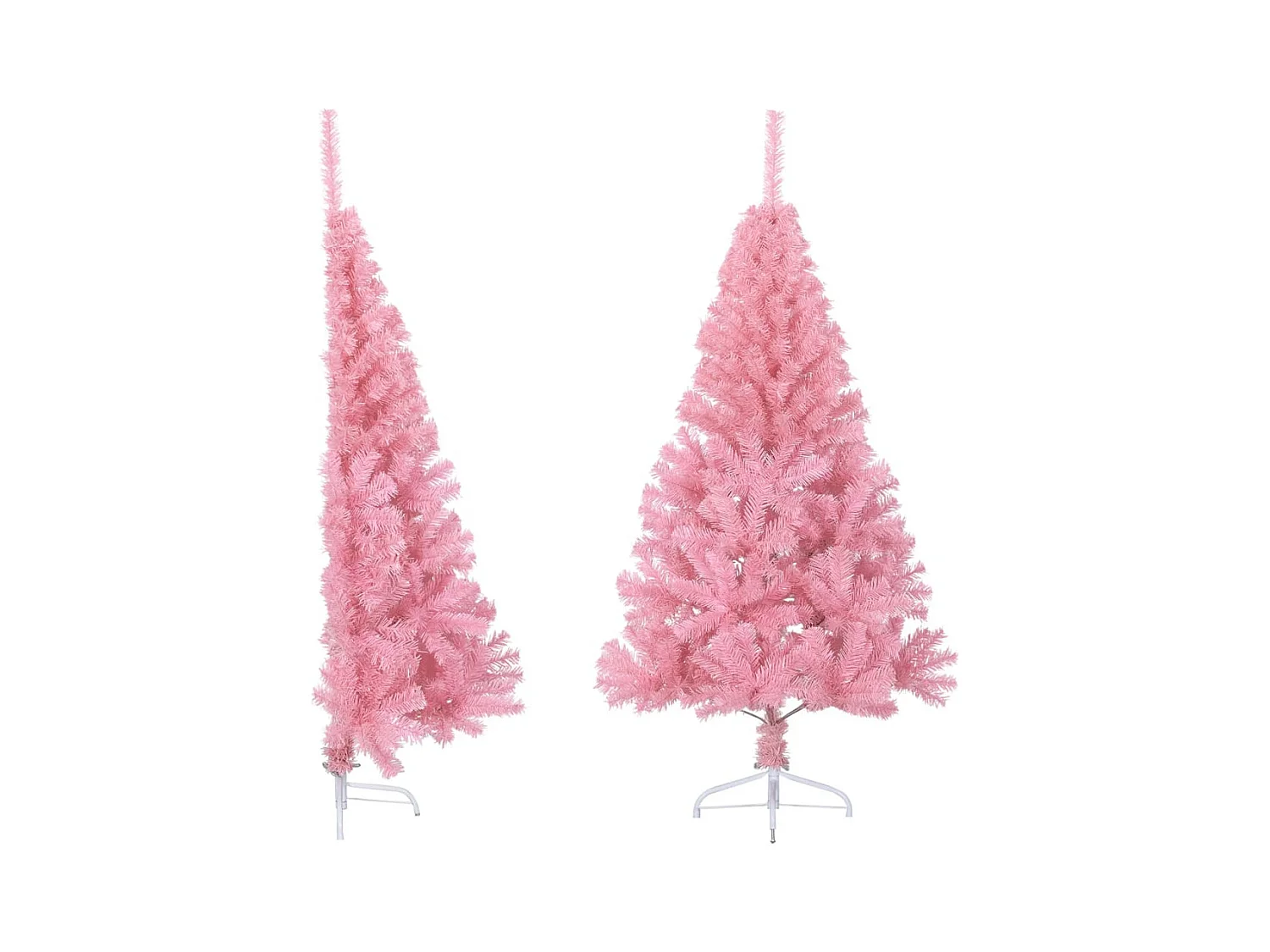 Kunstkerstboom met standaard half 150 cm PVC roze