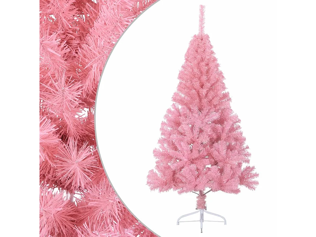 Künstlicher Halb-Weihnachtsbaum mit Ständer Rosa 150 cm PVC