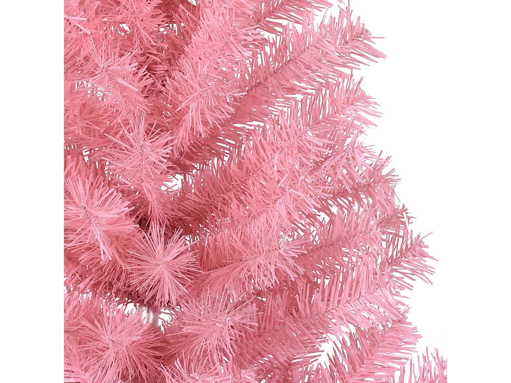 Albero di Natale Artificiale a Metà con Supporto Rosa 150cm PVC